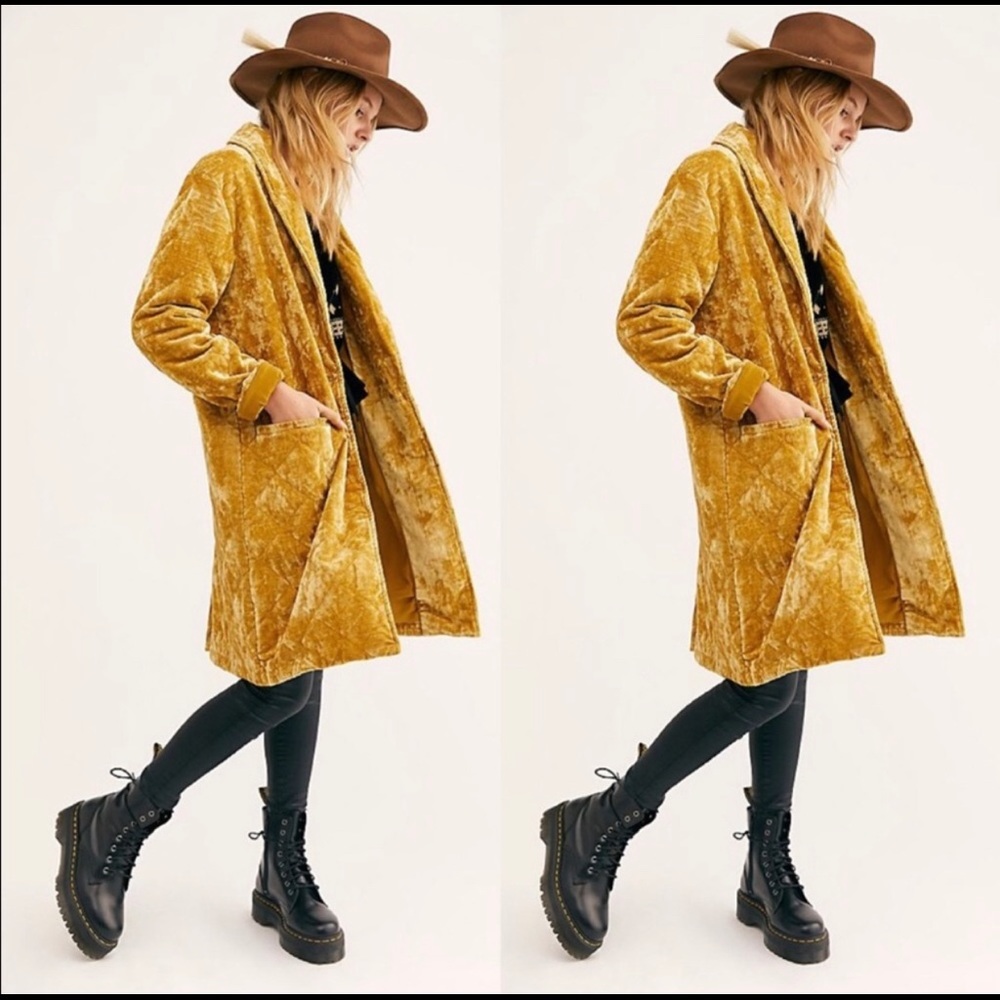 Free People Heart’s Desire Velvet Quilted Duster
